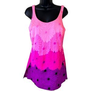 Vintage DeWeese Floral Tankini Swimdress Top